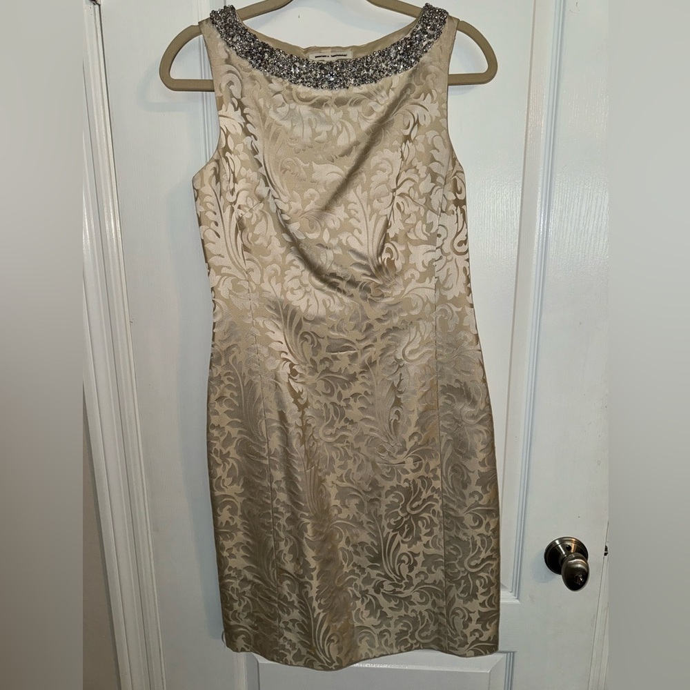 Gorgeous Brocade and Jewel Collared Dress Vintage Banana Republic Size 2